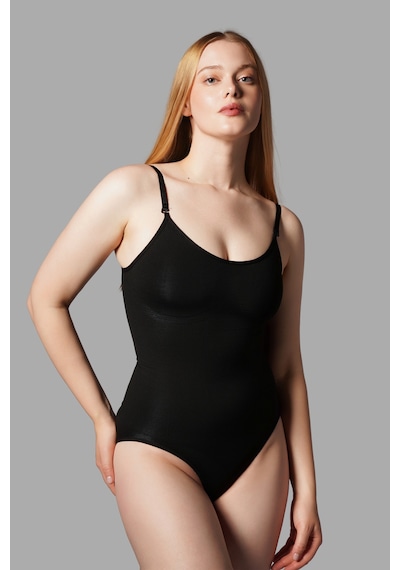 Alt Tarafı Çıtçıtlı Zıbın Korse Seamless 9051 Siyah