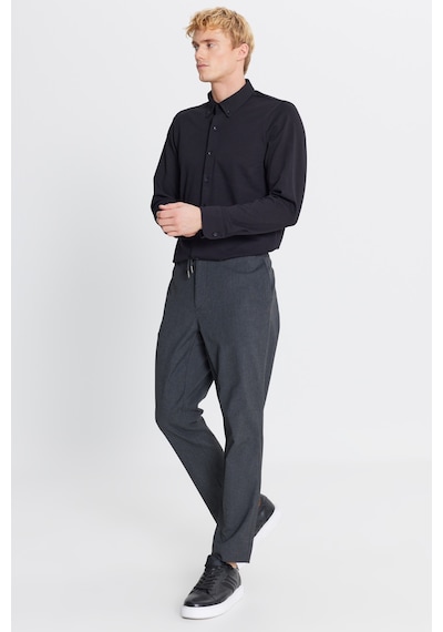 AC&Co / Altınyıldız Classics Erkek Antrasıt Slim Fit Dar Kesim Beli Bağlamalı Yan Cepli Pantolon Antrasıt