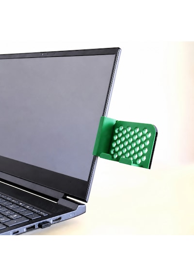 Vaveni 3d Baskı Monitor Telefon Tutucu - Petek Desenli Laptop Kenar Telefon Tutucu-yeşil Arz