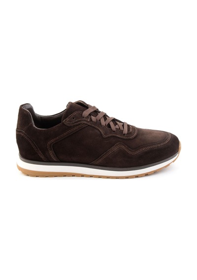 Bambi Kahve Süet Hakiki Deri Erkek Sneaker E01774003502