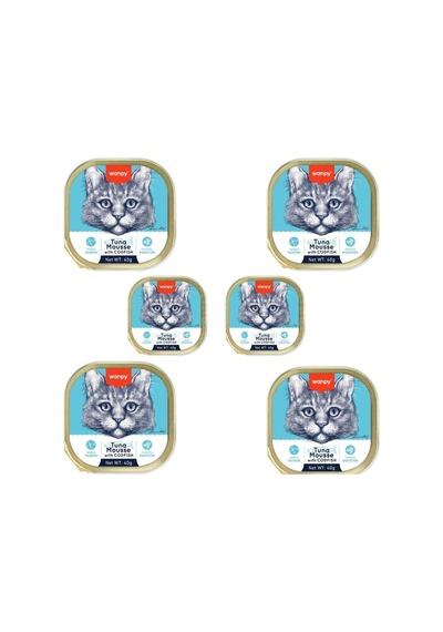 Ton Ve Morina Balıklı Yaş Pate Kedi Mamasi, 40 Gr, 6 Adet, Yüksek Nem İçeriği