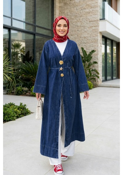 Hb Harma Time Butik Kadın Rüveyda Tokalı Koyu Kot Mavi Kap Koyu Mavi Koyu Mavi