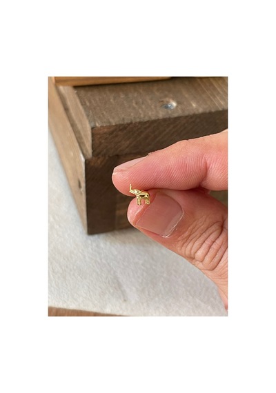 925 Ayar Gümüş Fil Tragus Kıkırdak Helix Piercingi Gümüş Piercing Altın