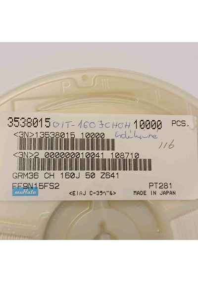 Grm36ch160j50z 16pf 402 Smd Seramik Kondansatör 1000 Adet