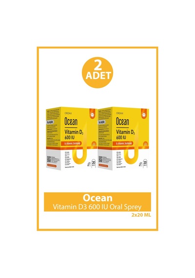 Ocean Vitamin D3 600 Iu Oral Sprey 20 Ml 2 Adet