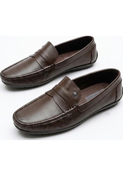 Pierre Cardin 90220 Rahat Esnek Hakiki Deri Erkek Loafer Ayakkabı Kahve