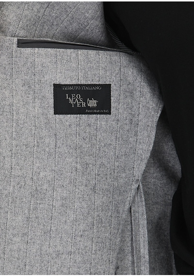 Ramsey Gri Çizgili Shirt Shoulder Slim Fit Yün Karışımlı Ceket
