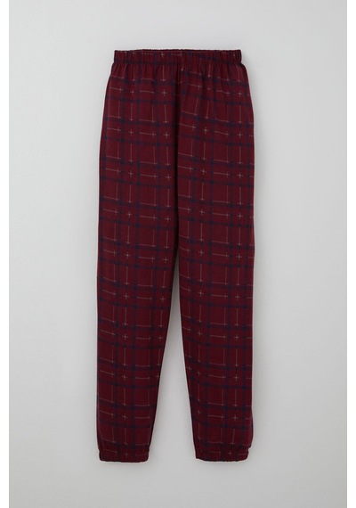 Breeze Erkek Çocuk Pijama Takımı Ekose Desenli 9-12 Yaş, Vişne Çürüğü Vişne Çürüğü