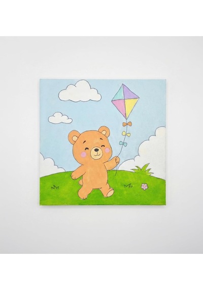 %100 El Yapımı Sevimli Akrilik Tablo 20x20 Cm - Çocuk Ve Bebek Odası İçin Özel Kanvas Dekor