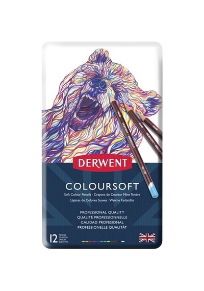 Derwent Coloursoft 12'li Kuru Boya Kalem Seti / 0701026 Karışık
