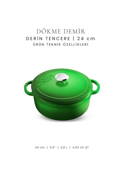 Voeux 24 Cm Derin Tencere - Yeşil