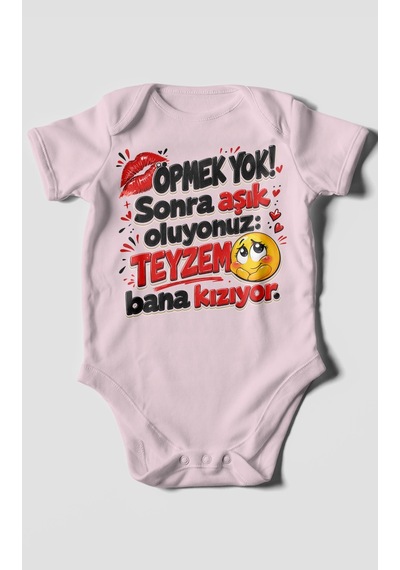 Morivokids Teyzeye Özel Kısa Kollu Bebek Body %100 Pamuk Zbn156-kk Bebe Pembe