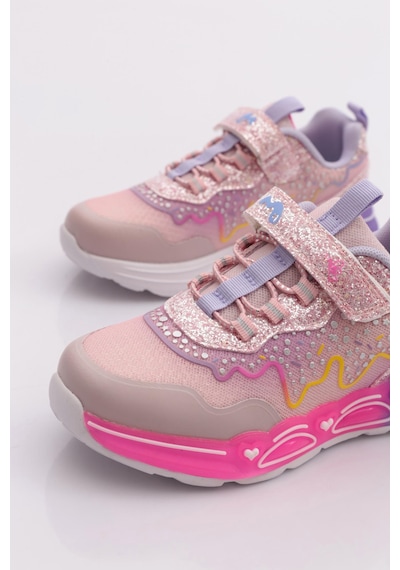 Marco Kids 03-26y312 Çocuk Filet Işıklı Spor Ayakkabı Pembe