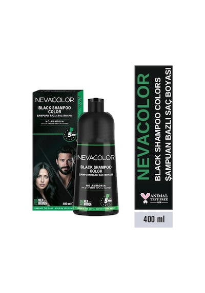 Nevacolor Şampuan Bazlı Siyah Saç Boyası 400ml