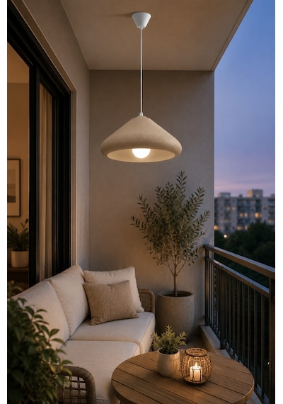 Kubbe Form Sarkıt Avize Beton Görünümlü Dokulu Modern Dekoratif Avize E27 25 Cm - Açık Kahve Açık Kahverengi