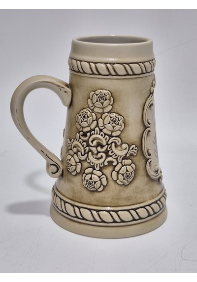 Vintage Tankart Wf Kematen 1993 İbareli Kabartmalı Alman Seramik Bira Bardağı 16,5cm