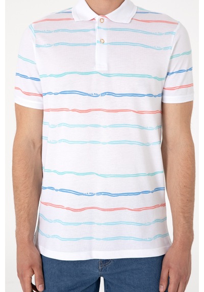 U.S. Polo Assn. Erkek Regular Fit Polo Yaka Beyaz Çizgili Tişört 50299642-VR013 U.S. Polo Assn. Erkek Regular Fit Polo Yaka Beyaz Çizgili Tişört 50299642-VR013