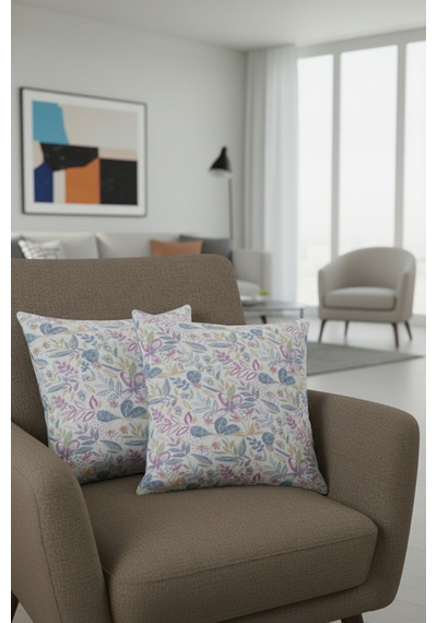 Chevron Bohem Dekoratif Punch Yastık Kırlent Kılıfı 2 Adet 45x45 İlkbahar Rüyası Pembe 45 x 45