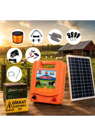 Bekçi 2.0j 5000m2 Güneş Enerjili - Sensörlü Elektrikli Çit Sistemi