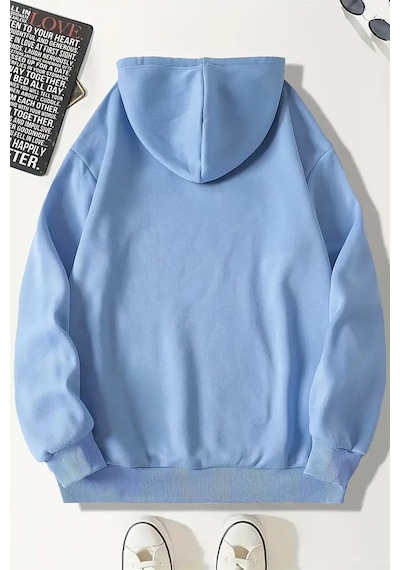Uyguntarz Duck Baskılı Oversize Sweatshirt Bebe Mavisi