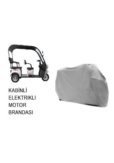 Yuki Greta Pro Kabinli 3 Tekerlekli Su Geçirmez Motor Brandası