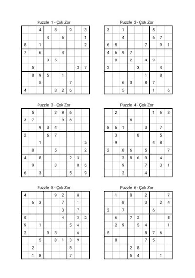 Çok Zor Sudoku Kitap Seti 1000 Sudoku 2 Kitap