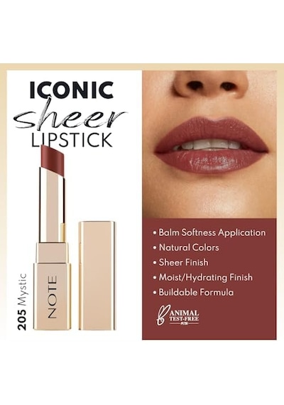 Sheer Lipstick 205 Mystick Nemlendirici Parlak Ruj, Nude 0