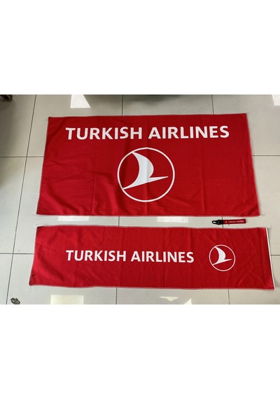 Turkısh Aırlıne Sırt Havlusu Seti Ön Ve Arka Anahtarlık Hediye