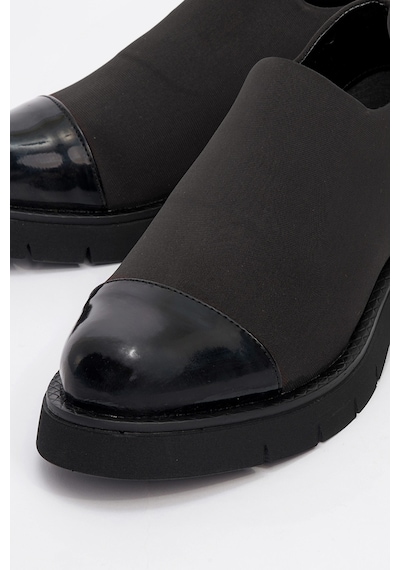 Luvishoes Luvi Shoes Panola Siyah Rugan Scuba Kadın Günlük Ayakkabı Siyah Rugan