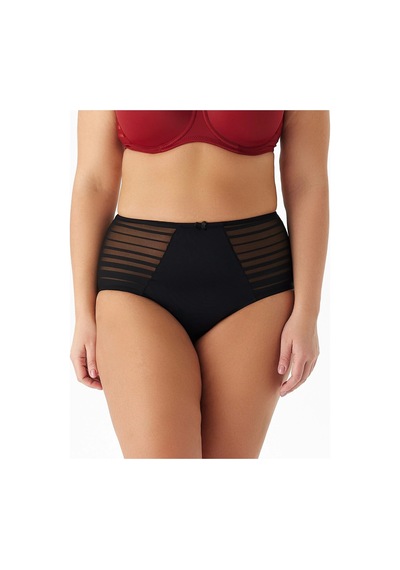 Be Curvy Aster Büyük Beden Çizgili Külot Black