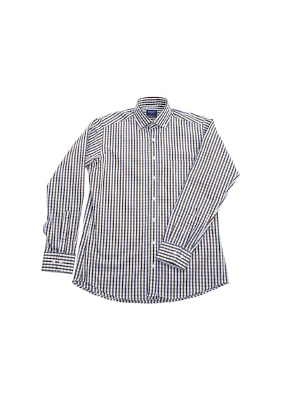 Giant Erkek Uzun Kol Kareli Gömlek - Minimalist Stil Haki