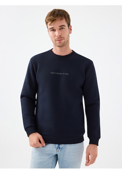 Regular Fit Erkek Sweatshirt Koyu Lacivert