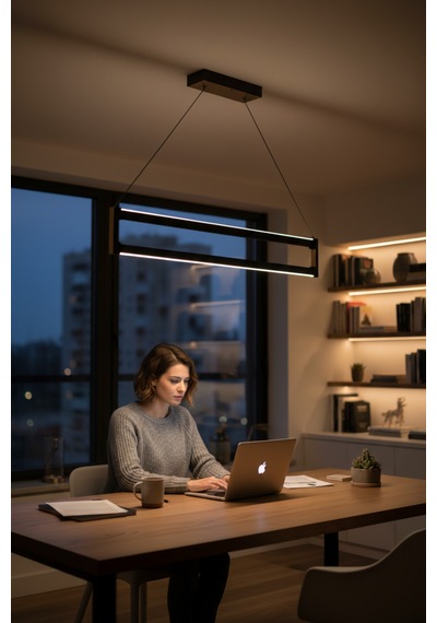 Orion Gold Lineer Led Sarkıt Avize Kumandalı Dim Edilebilir Aşağı Işık Doğal Işık