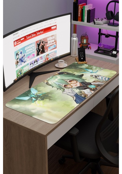 Sucrose Genshin Impact Anime Oyuncu V3 - 90x40 Xxl Gaming Mouse Pad Fare Altlığı