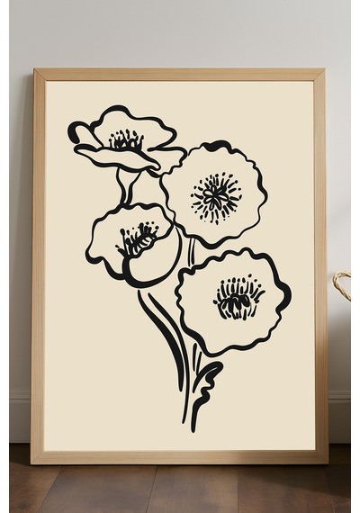 Bloom Ahşap Çerçeveli Poster, Dekoratif Sanatsal Duvar Tablosu