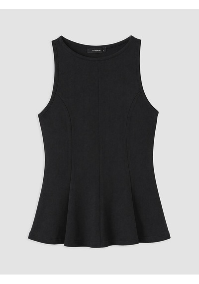 Lcwaıkıkı Petite Siyah Bisiklet Yaka Peplum Bluz