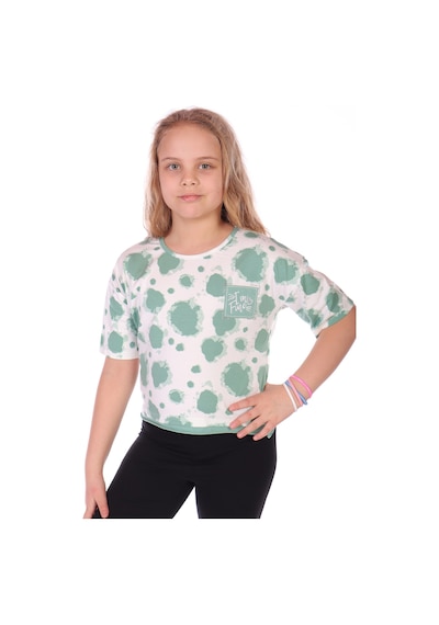 Toontoy Kids Toontoy Kız Çocuk Im Fıne Nakışlı Batik Tişört Yeşil