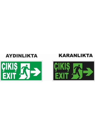 Çıkış Yön Sağ Ok Fosforlu Levha - 874635644