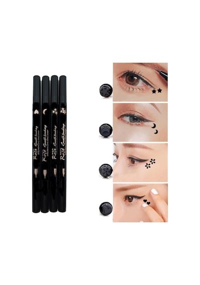 Roesie Rose Çift Taraflı Ay Yıldız Kalp ve Çiçek Desenli Kalem Eyeliner 4'lü