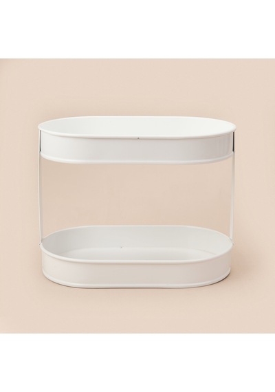 Bath 2 Katlı Oval Organizer - Beyaz - 32,5x19 Cm Çok Renkli