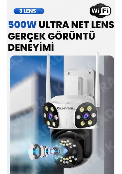 Wıfı Güvenlik Kamerası 9mp 12v Dc 2 Yönlü Ses Hareket Algılama Tam Renki Gece Görüşü Alarm Uzaktan İzmele