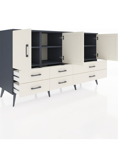 Hyperion Konsol 6 Raflı 6 Çekmeceli 4 Kapaklı 176x44x99 Antrasit- Antrasit-aytaşı Hyperion Konsol 6 Raflı 6 Çekmeceli 4 Kapaklı 176x44x99 Antrasit- Antrasit-aytaşı