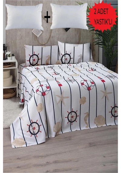 Mulberry Çift Kişilik Pike Takımı 2 Adet Yastık'lı Set 001