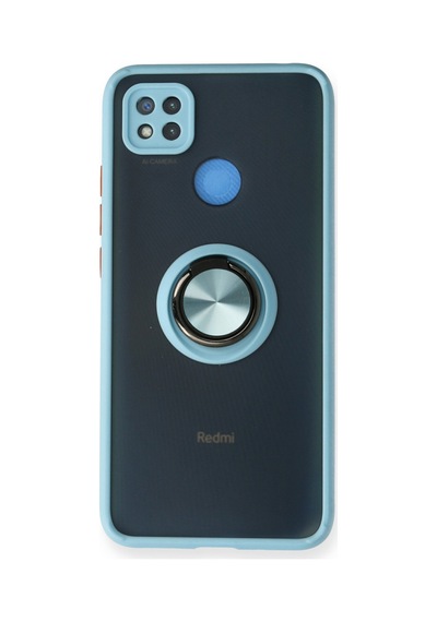 Xiaomi Redmi 9c Uyumlu Kılıf Montreal Yüzüklü Silikon Kapak - Buz Mavi