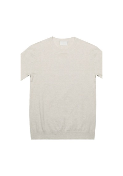 Tarz Cool Erkek Slim Fit Bisiklet Yaka Triko T-shirt Bej