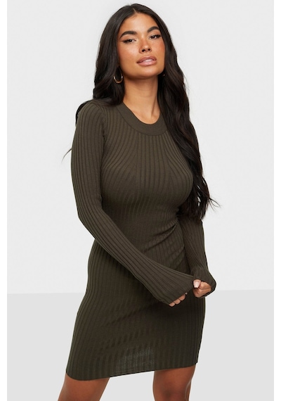 Madmext Haki Bodycon Fitilli Mini Elbise Mg1710-haki