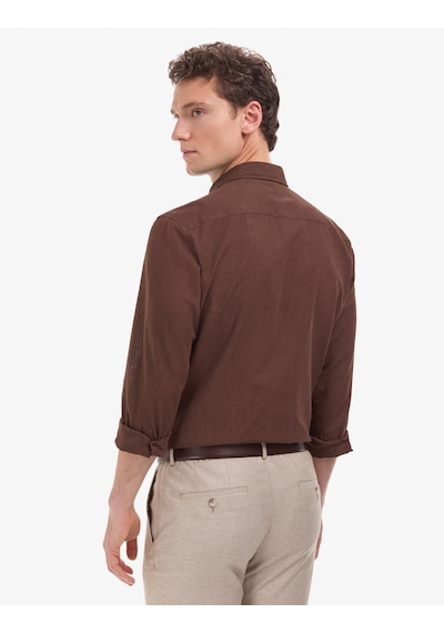 Pierre Cardin Erkek Koyu Kahverengi Gömlek Desenli 50320941-vr084