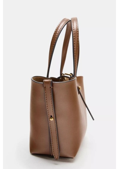 Zara Mini Hasır Tote Çanta Kahverengi
