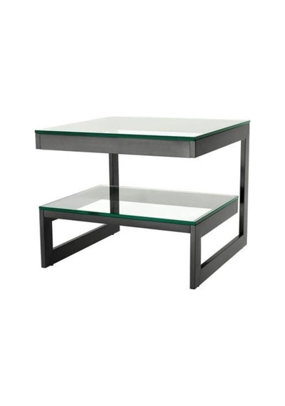Gonca Siyah Metal / Cam Yan Sehpa