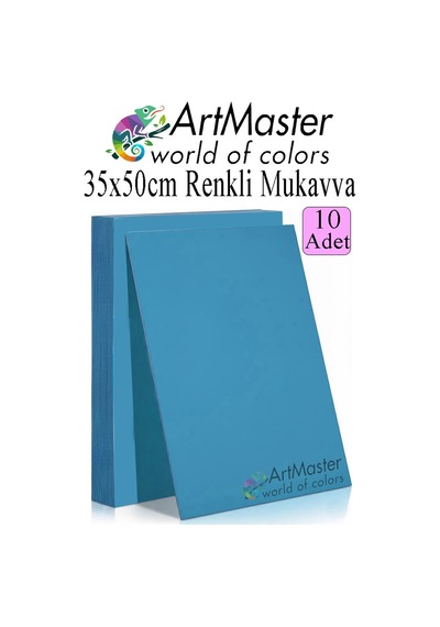 Mavi Renkli Mukavva 35x50 Cm 10 Adet 1 Paket Renkli Sert Karton 1.0 Mm Anasınıfı Hobi Etkinlik Okul Öncesi Elişi